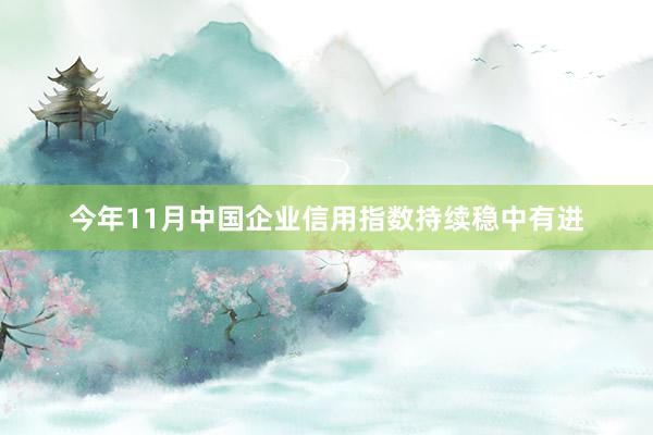 今年11月中国企业信用指数持续稳中有进
